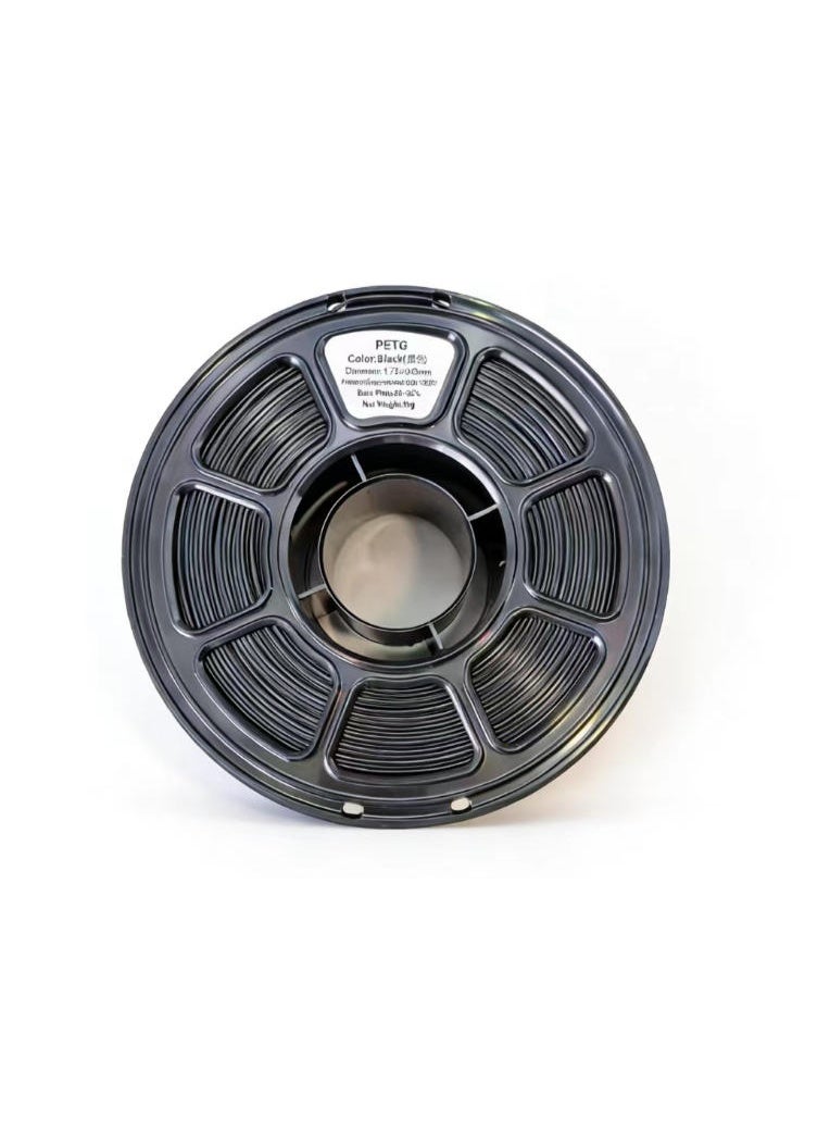 موردلي خيوط طباعة ثلاثية الأبعاد من مادة PETG باللون الأسود، قطر 1.75 مم - بكرة بوزن 1 كجم، تتميز بقوة عالية وتشوه منخفض، متوافقة مع معظم طابعات FDM. - Image 1